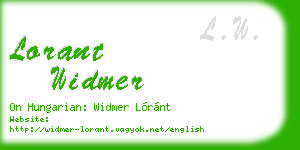 lorant widmer business card