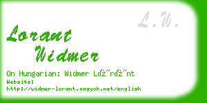 lorant widmer business card